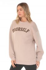 YOURSELF Baskılı Oversize WND Kadın Sweatshirt